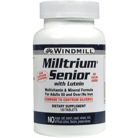 Milltrium Senior with Lutein, 120 Tablets, Windmill Health Products