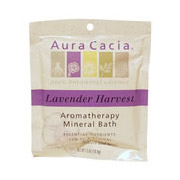 Mineral Bath Lavender Harvest, Aromatherapy Mineral Bath Salt, 2.5 oz Packet, Aura Cacia