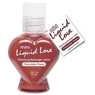 Mini Liquid Love Warming Massage Lotion, Chocolate Cherry, 1.25 oz, Pipedream Products