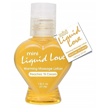 Mini Liquid Love Warming Massage Lotion, Peaches & Cream, 1.25 oz, Pipedream Products