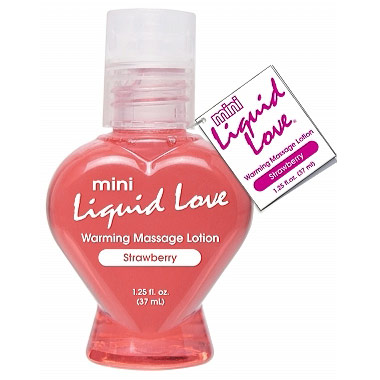 Mini Liquid Love Warming Massage Lotion, Starwberry, 1.25 oz, Pipedream Products