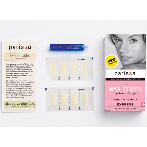 Parissa Natural Hair Removal Mini Wax Strips, Eyebrow Design, 32 Strips, Parissa Natural Hair Removal