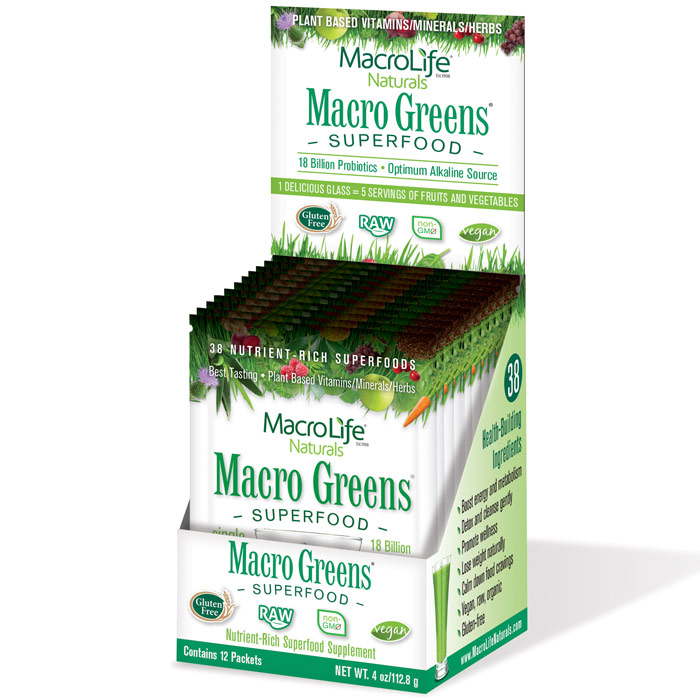 MacroLife Naturals Macro-To-Go Macro Greens 12 packets (12 day supply), MacroLife Naturals