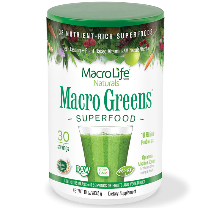 Macro Greens 10 oz powder (one month supply), MacroLife Naturals