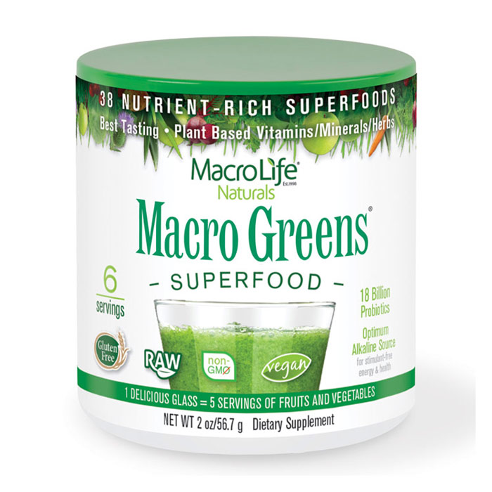 MacroLife Naturals Macro Greens 2 oz powder (one week supply), MacroLife Naturals