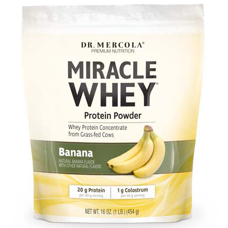 Miracle Whey Protein Powder, Banana, 16 oz, Dr. Mercola