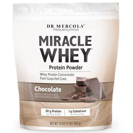 Miracle Whey Protein Powder, Chocolate, 16 oz, Dr. Mercola