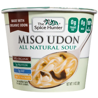 Spice Hunter Miso Udon, All Natural Soup Bowl, 1.4 oz x 6 Cups, Spice Hunter