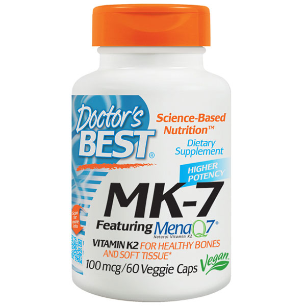 MK-7 featuring MenaQ7 100 mcg, 60 Vegetarian Capsules, Doctors Best