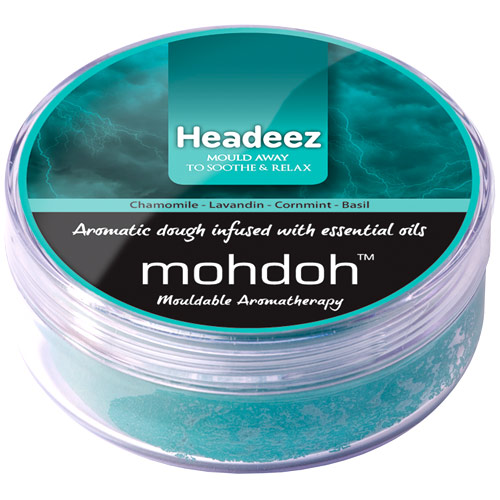 Mohdoh Mouldable Aromatherapy Aromatic Dough Infused with Essential Oils, Headeez (Turquoise), 50 g, Mohdoh Mouldable Aromatherapy