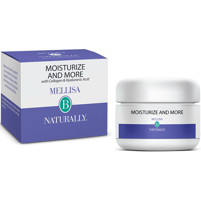 Moisture & More Facial Cream with Collagen & Hyaluronic Acid, 1 oz, Mellisa B Naturally