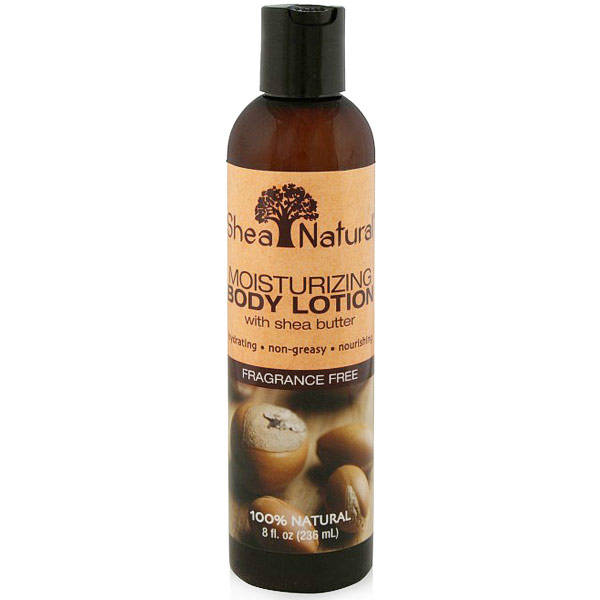 Moisturizing Body Lotion with Shea Butter, Fragrance Free, 8 oz, Shea Natural