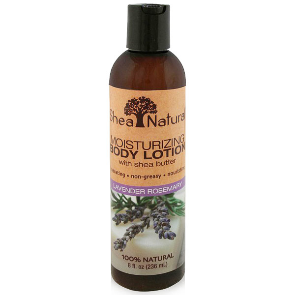 Moisturizing Body Lotion with Shea Butter, Lavender Rosemary, 8 oz, Shea Natural