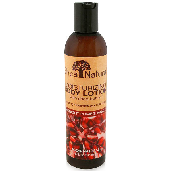 Moisturizing Body Lotion with Shea Butter, Midnight Pomegranate, 8 oz, Shea Natural