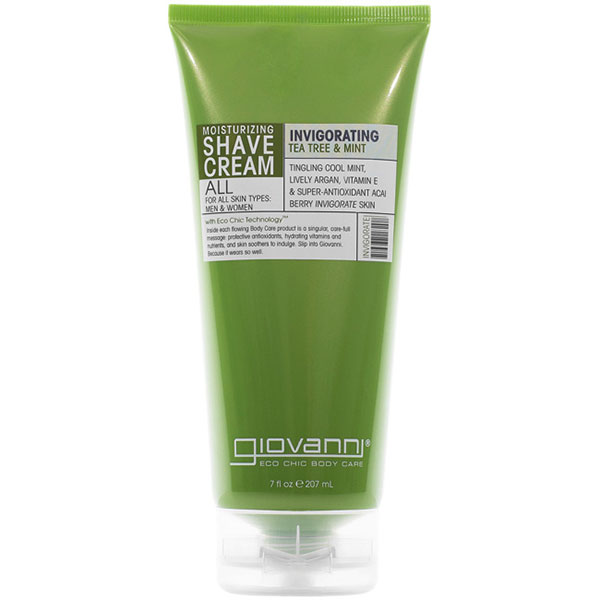 Moisturizing Shave Cream Invigorating - Tea Tree & Mint, 7 oz, Giovanni Cosmetics