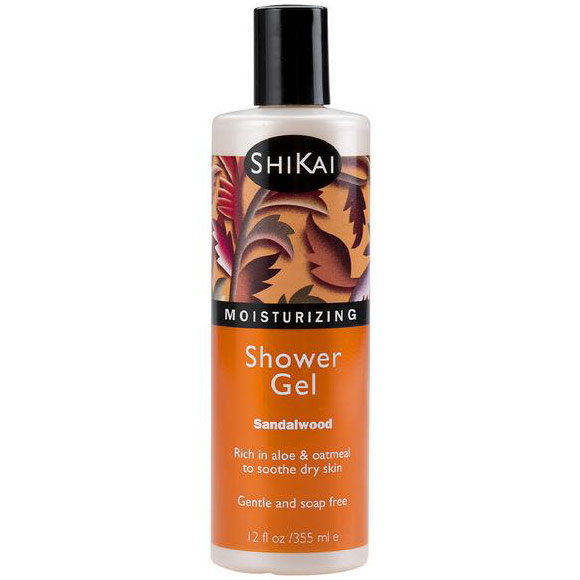 Moisturizing Shower & Bath Gel Sandalwood Amber, 12 oz, ShiKai