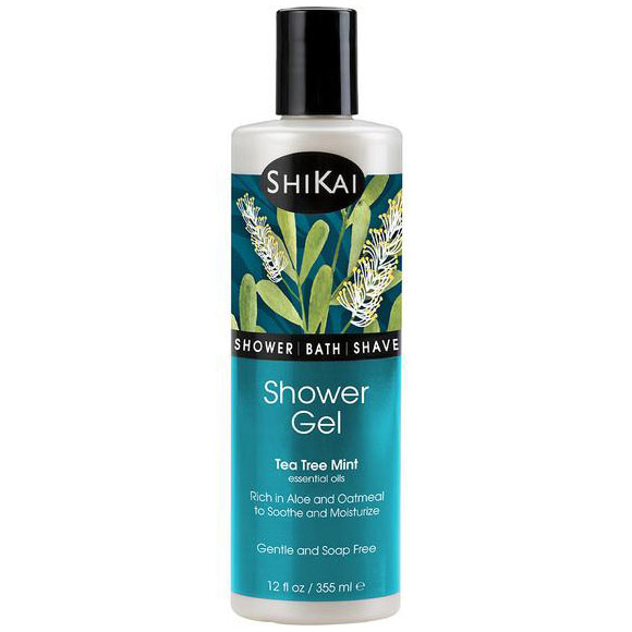 Moisturizing Shower Gel, Tea Tree Mint, 12 oz, ShiKai