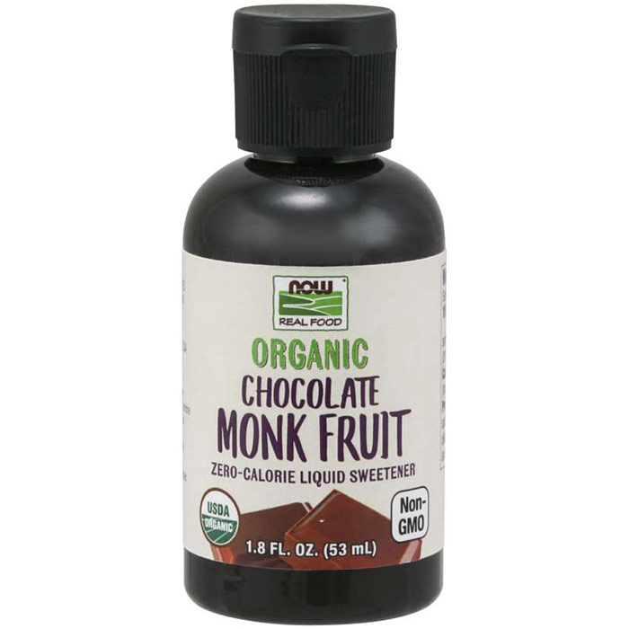 Monk Fruit Chocolate Liquid, Organic, 1.8 oz, NOW Foods