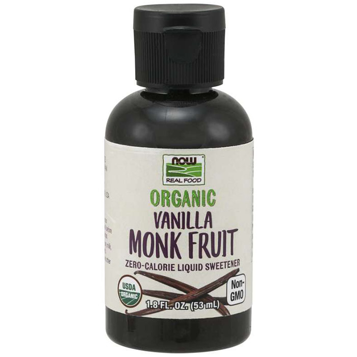 Monk Fruit Vanilla Liquid, Organic, 1.8 oz, NOW Foods