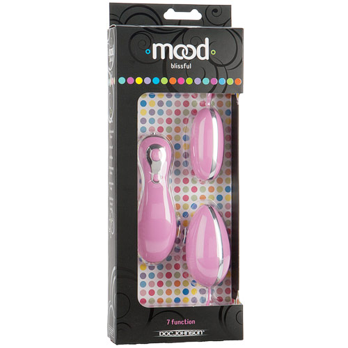 Mood Blissful 7-Function Remote Control Egg & Bullet, Pink, Doc Johnson