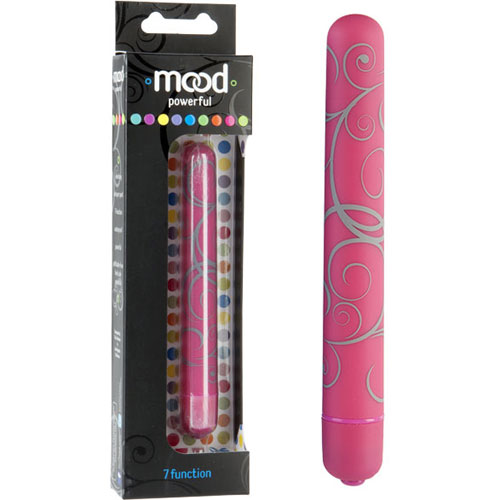 Mood Powerful 7-Function Bullet Vibe, Pink, Large, Doc Johnson