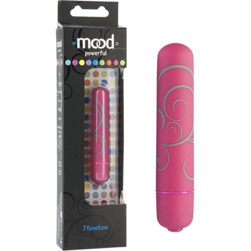 Mood Powerful 7-Function Bullet Vibe, Pink, Small, Doc Johnson