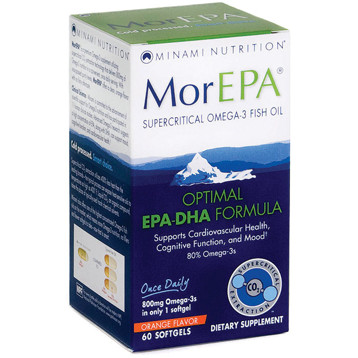 MorEPA, Optimal EPA-DHA Formula - Orange Flavor, 60 Softgels, Minami Nutrition