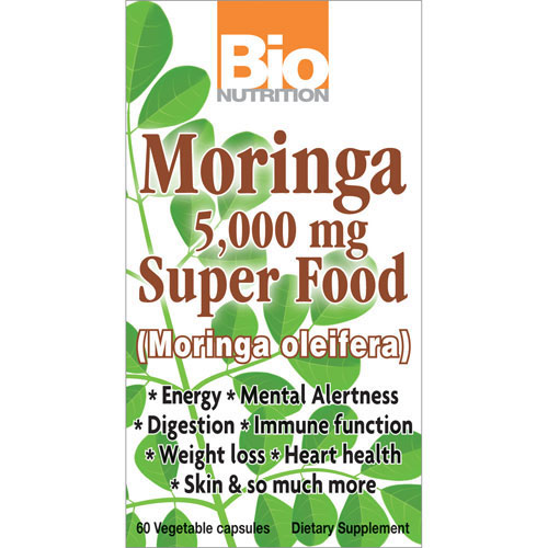 Moringa Super Food 5,000 mg, 60 Vegetarian Capsules, Bio Nutrition Inc.