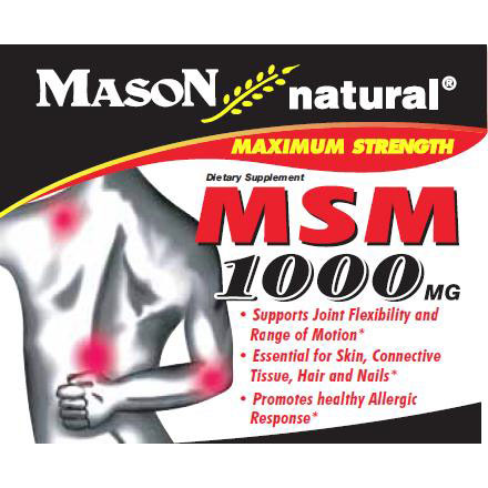 Mason Natural MSM 1000 mg, 60 Capsules, Mason Natural