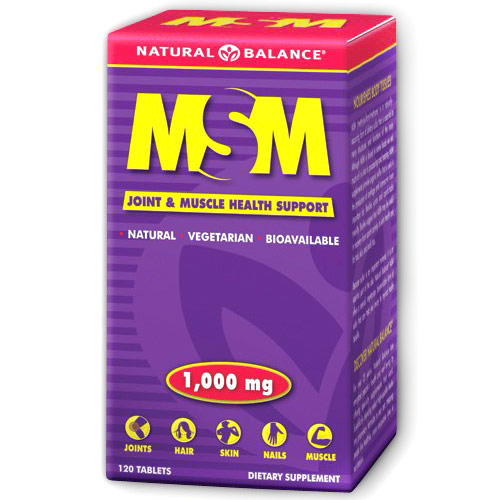 MSM, 1000 mg, 120 Tablets, Natural Balance