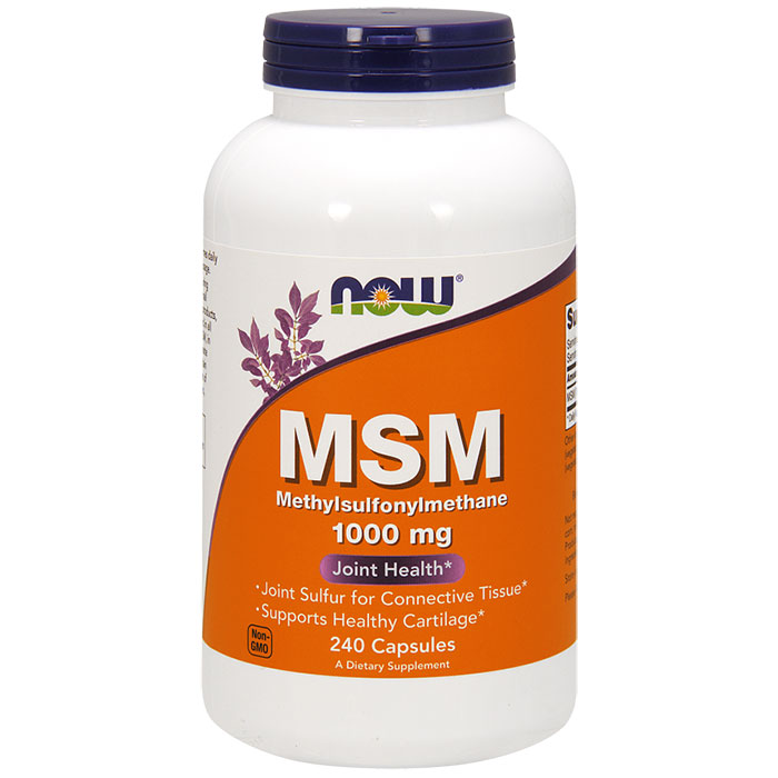 MSM (Methylsulphonylmethane) 1000mg 240 Caps, NOW Foods