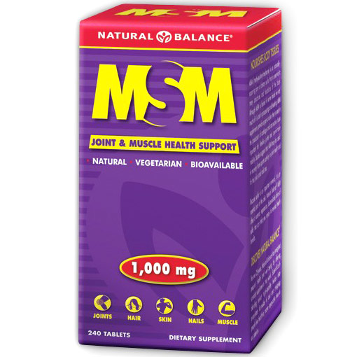 MSM, 1000 mg, 240 Tablets, Natural Balance