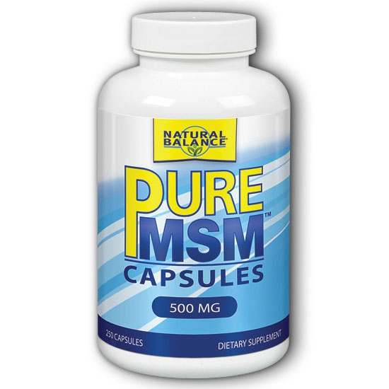 Pure MSM 500 mg, PureMSM, 250 Capsules, Natural Balance