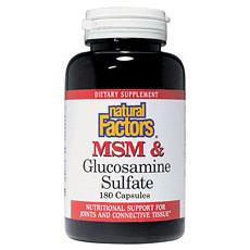 MSM & Glucosamine Sulfate 180 Capsules, Natural Factors
