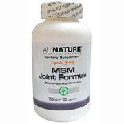 All Nature MSM 750 mg, 180 Capsules, All Nature