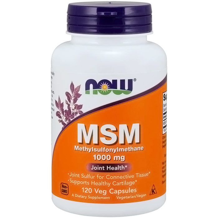 MSM (Methylsulphonylmethane) 1000mg 120 Caps, NOW Foods