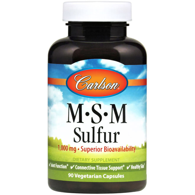 MSM Sulfur 900 mg, 180 Capsules, Carlson Labs