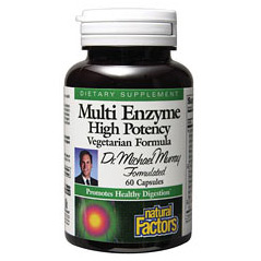 Multi Enzyme Vegetarian Formula 120 Capsules, Natural Factors