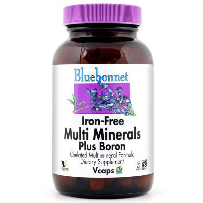 Multi Minerals Plus Boron, Iron Free, 180 Vcaps, Bluebonnet Nutrition