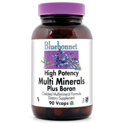 Multi Minerals Plus Boron, With Iron, 180 Vcaps, Bluebonnet Nutrition