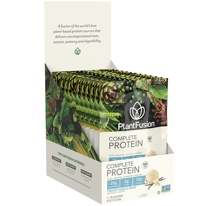 Multi Source Plant Protein, Vanilla Bean, 30 g x 12 Packets, PlantFusion