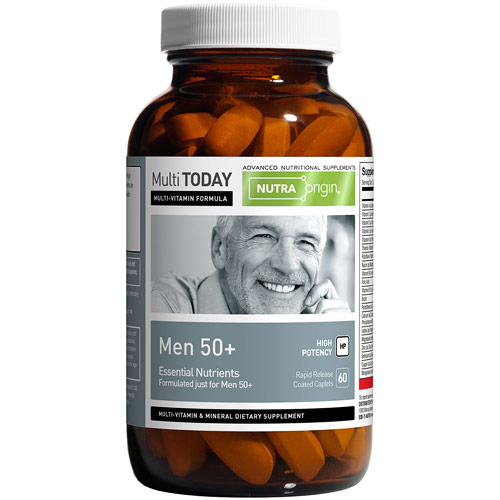 NutraOrigin Multi Today Men's 50+ High Potency MultiVitamin & Mineral, 60 Caplets, NutraOrigin
