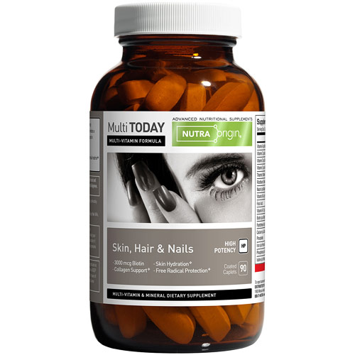 NutraOrigin Multi Today Skin, Hair & Nails High Potency MultiVitamin & Mineral, 90 Caplets, NutraOrigin