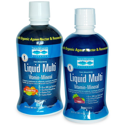 Trace Minerals Research Liquid Multi Vita-Mineral, Berry Flavor, 30 oz, Trace Minerals Research