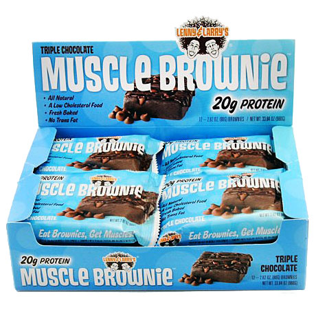 Muscle Brownie, High Protein Snack, 2.82 oz x 12 Packs, Lenny & Larrys