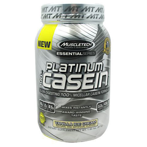 MuscleTech Platinum Casein, 100% Micellar Casein, 1.8 lb (27 Servings)