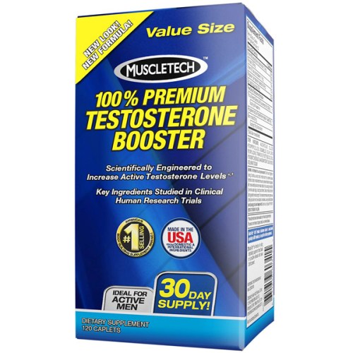 MuscleTech 100% Premium Testosterone Booster, 120 Caplets (Value Size)