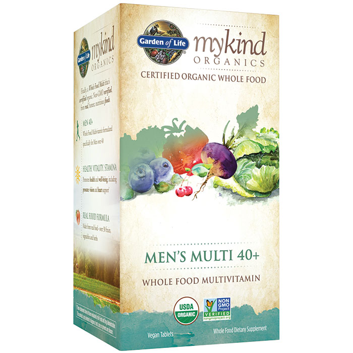 mykind Organics Mens 40+ Multi, Whole Food Multivitamin, 60 Tablets, Garden of Life