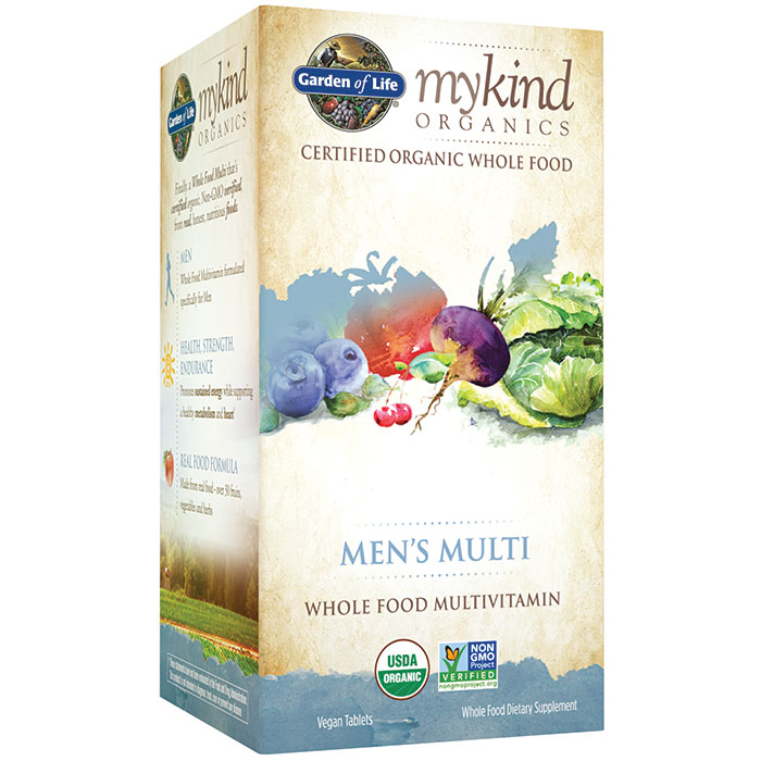 mykind Organics Mens Multi, Whole Food Multi-Vitamins, 60 Tablets, Garden of Life