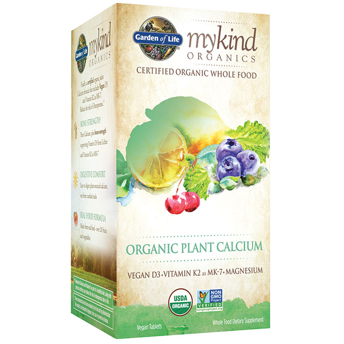 mykind Organics Plant Calcium, Certified Organic Whole Food, 90 Tablets, Garden of Life